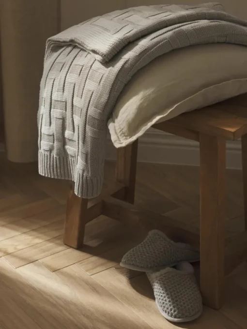 Gebreide katoenen plaid Gwen