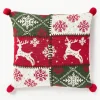 Gebreide kussenhoes Derby met kerstmotief