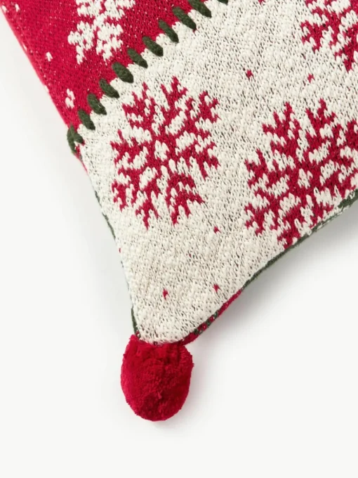Gebreide kussenhoes Derby met kerstmotief