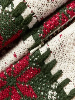 Gebreide kussenhoes Derby met kerstmotief