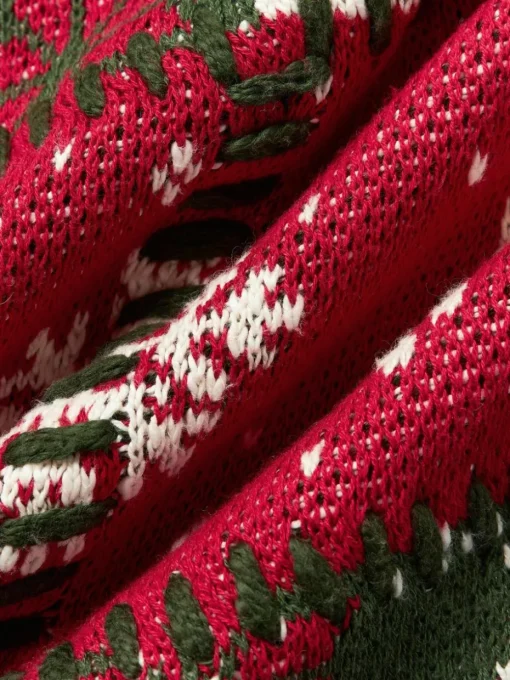 Gebreide kussenhoes Derby met kerstmotief