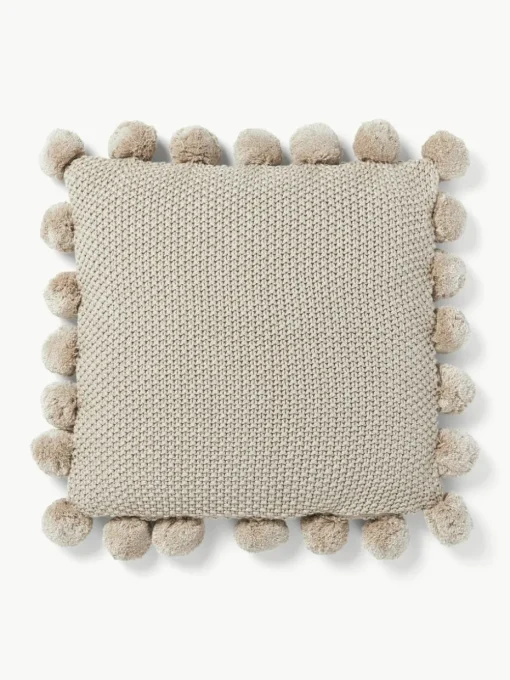 Gebreide kussenhoes Molly met pompoms