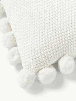 Gebreide kussenhoes Molly met pompoms