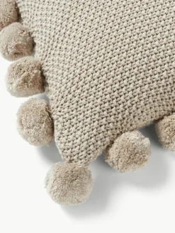 Gebreide kussenhoes Molly met pompoms