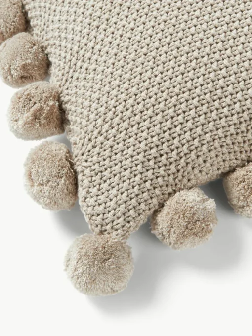 Gebreide kussenhoes Molly met pompoms