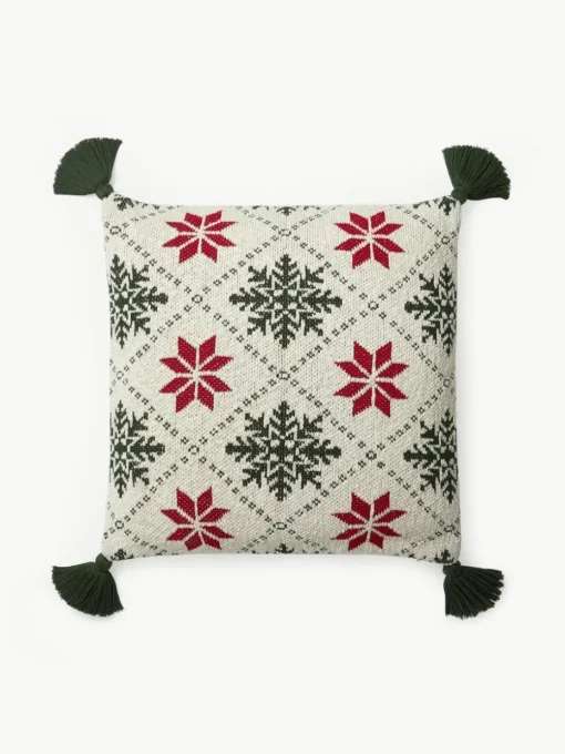 Gebreide kussenhoes Starry met kerstmotief