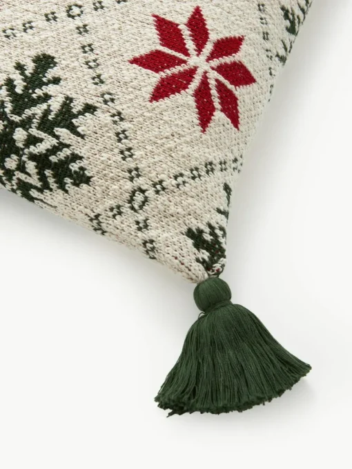 Gebreide kussenhoes Starry met kerstmotief