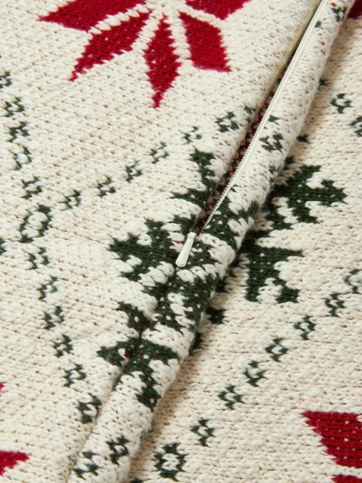 Gebreide kussenhoes Starry met kerstmotief