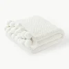 Gebreide plaid Molly met pompoms