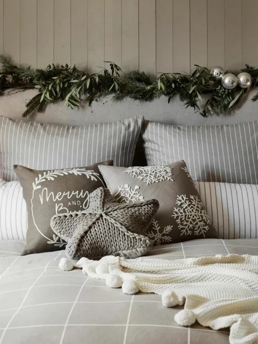 Gebreide plaid Molly met pompoms