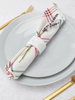Geruite stoffen servetten Aster, 4 stuks