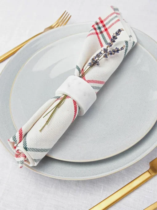 Geruite stoffen servetten Aster, 4 stuks
