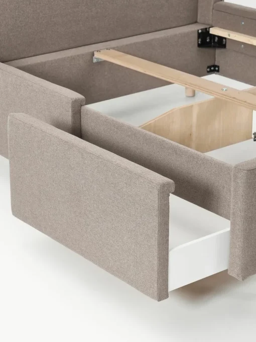 Gestoffeerd bed Arche met lades