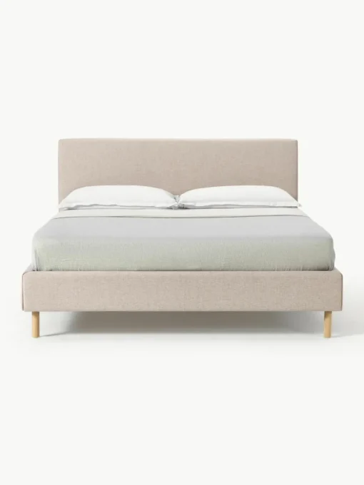 Gestoffeerd bed Giulia met houten poten