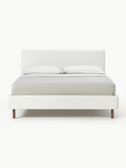 Gestoffeerd bed Giulia met houten poten