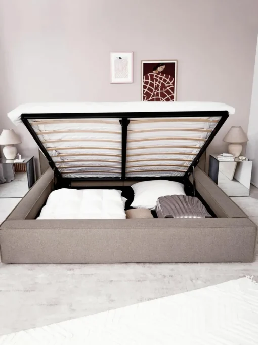 Gestoffeerd bed Lennon met opbergfunctie
