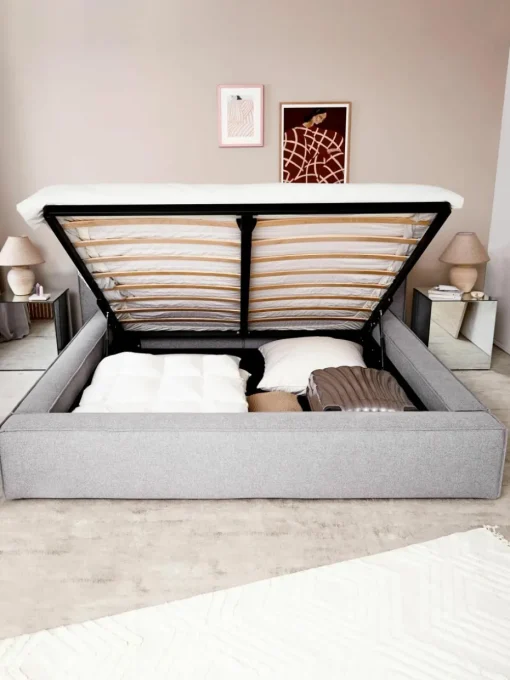 Gestoffeerd bed Lennon met opbergruimte
