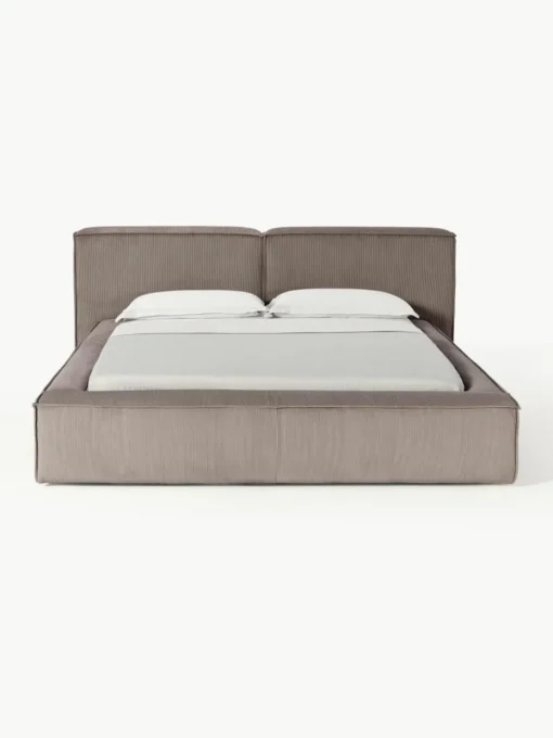 Gestoffeerd bed Lennon van corduroy met opbergruimte