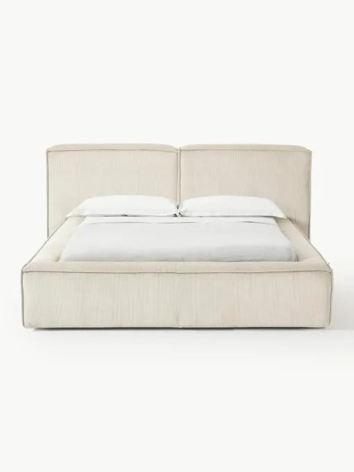 Gestoffeerd bed Lennon van corduroy met opbergfunctie