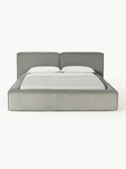 Gestoffeerd bed Lennon van corduroy met opbergruimte