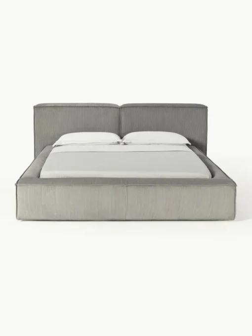 Gestoffeerd bed Lennon van corduroy met opbergruimte