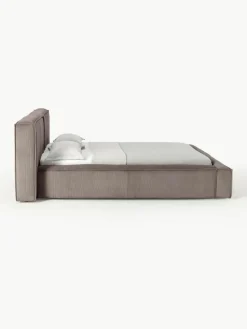 Gestoffeerd bed Lennon van corduroy met opbergruimte