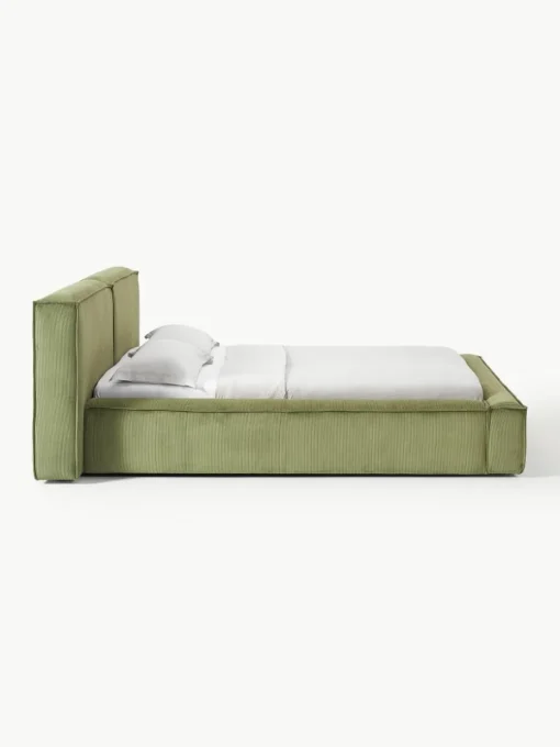 Gestoffeerd bed Lennon van corduroy met opbergfunctie