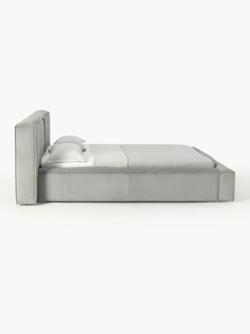 Gestoffeerd bed Lennon van corduroy met opbergruimte