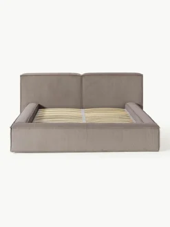 Gestoffeerd bed Lennon van corduroy met opbergruimte