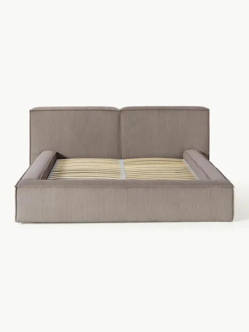 Gestoffeerd bed Lennon van corduroy met opbergruimte