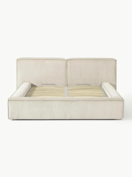Gestoffeerd bed Lennon van corduroy met opbergfunctie