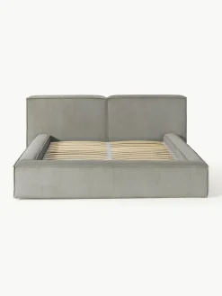 Gestoffeerd bed Lennon van corduroy met opbergruimte