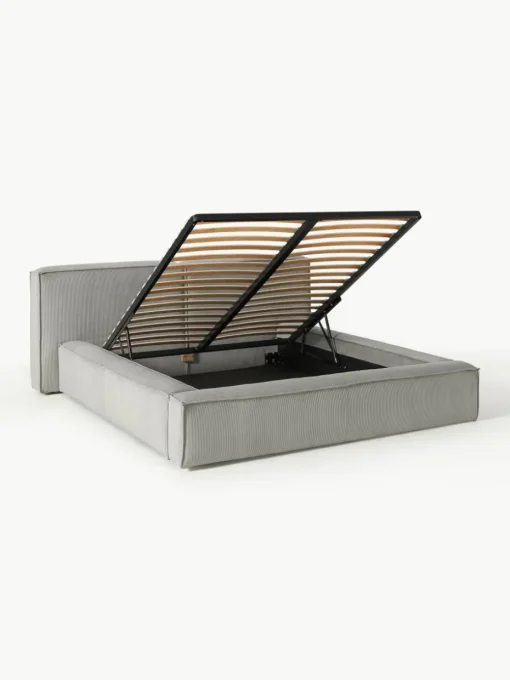 Gestoffeerd bed Lennon van corduroy met opbergruimte