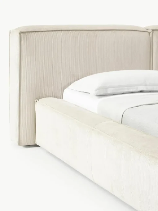Gestoffeerd bed Lennon van corduroy met opbergfunctie