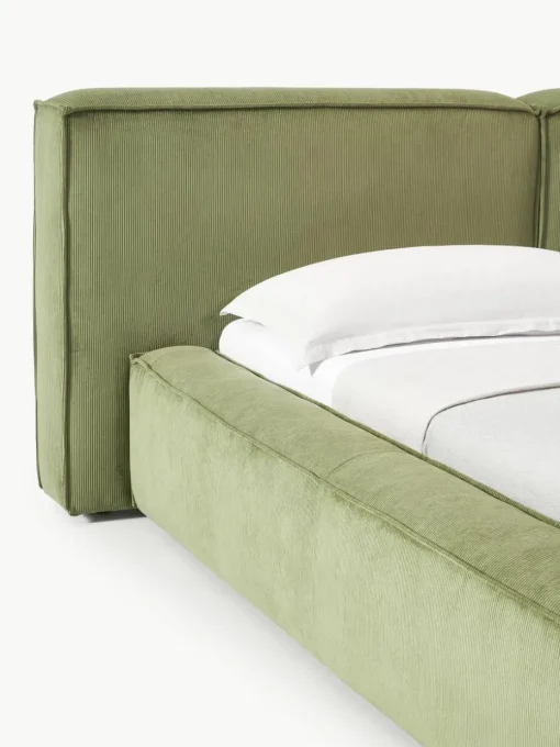 Gestoffeerd bed Lennon van corduroy met opbergfunctie