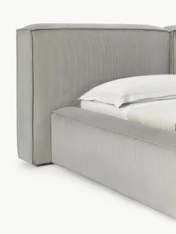 Gestoffeerd bed Lennon van corduroy met opbergruimte