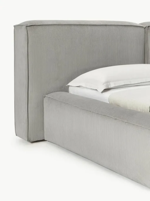 Gestoffeerd bed Lennon van corduroy met opbergruimte