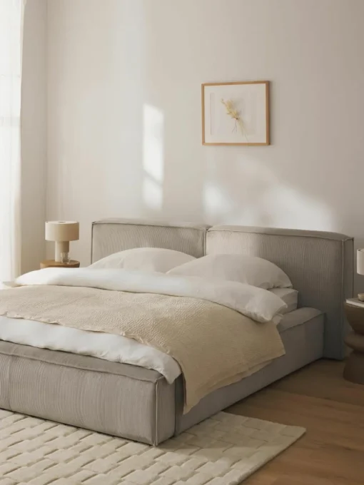 Gestoffeerd bed Lennon van corduroy