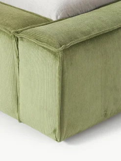 Gestoffeerd bed Lennon van corduroy met opbergfunctie