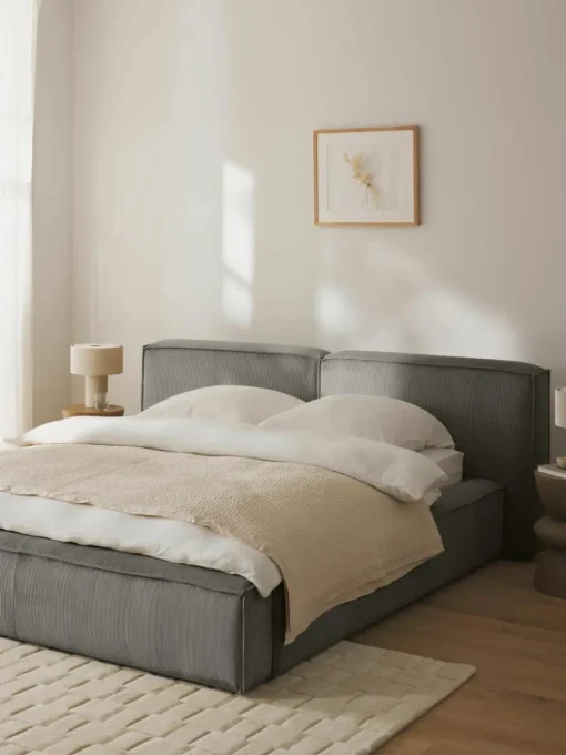 Gestoffeerd bed Lennon van corduroy
