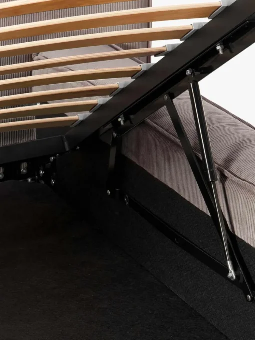 Gestoffeerd bed Lennon van corduroy met opbergruimte