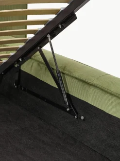 Gestoffeerd bed Lennon van corduroy met opbergfunctie