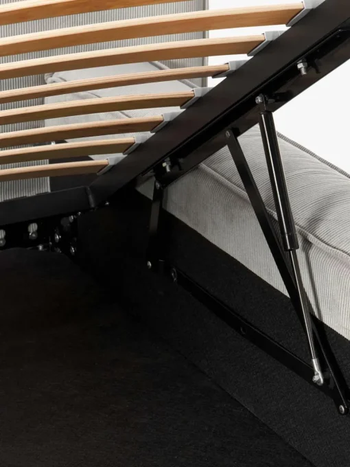Gestoffeerd bed Lennon van corduroy met opbergruimte