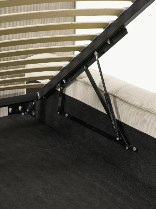 Gestoffeerd bed Lennon van corduroy met opbergfunctie