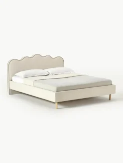 Gestoffeerd bed Romy met golvend hoofdeinde