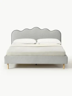 Gestoffeerd bed Romy met golvend hoofdeinde