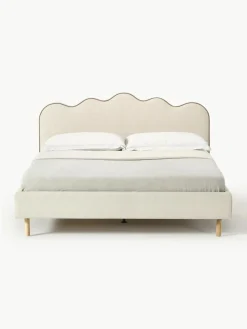 Gestoffeerd bed Romy met golvend hoofdeinde