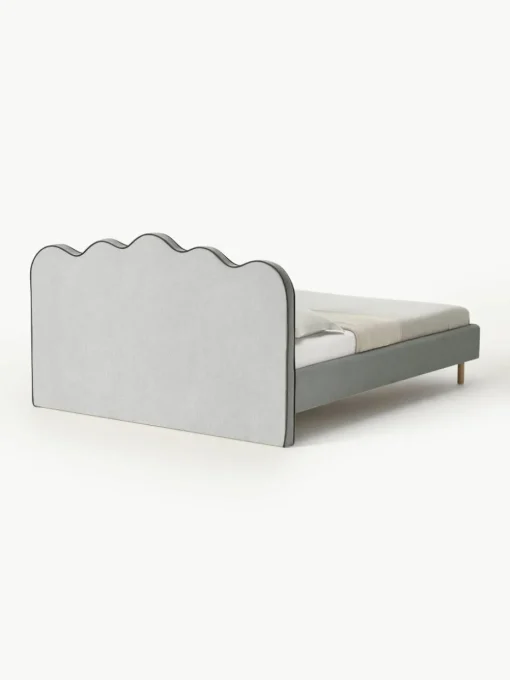 Gestoffeerd bed Romy met golvend hoofdeinde