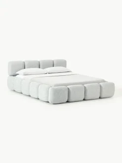 Gestoffeerd bed Tayla van bouclé