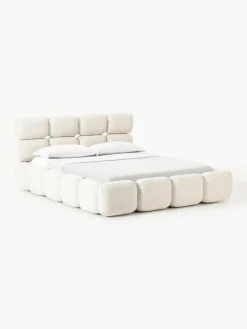 Gestoffeerd bed Tayla van bouclé